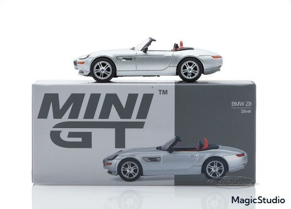 MINI GT #998 BMW Z8 Silver 1:64 Scale Diecast Model Car in Box | Premium Collectible Die Cast Car Toy