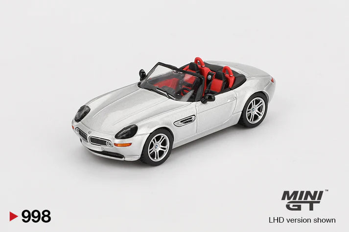 MINI GT 1:64 BMW Z8 Silver Diecast Model Car Blister | Premium Collectible Scale Model | Detailed Metal Toy Car for Collectors