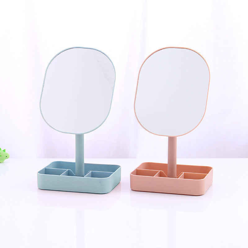 Square Desk Mirror with Storage Case