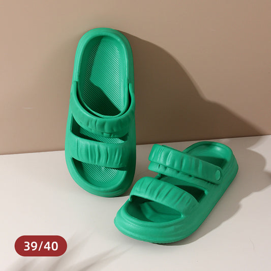 Trendy Wrinkly Women's Sandals (Green 39/40)