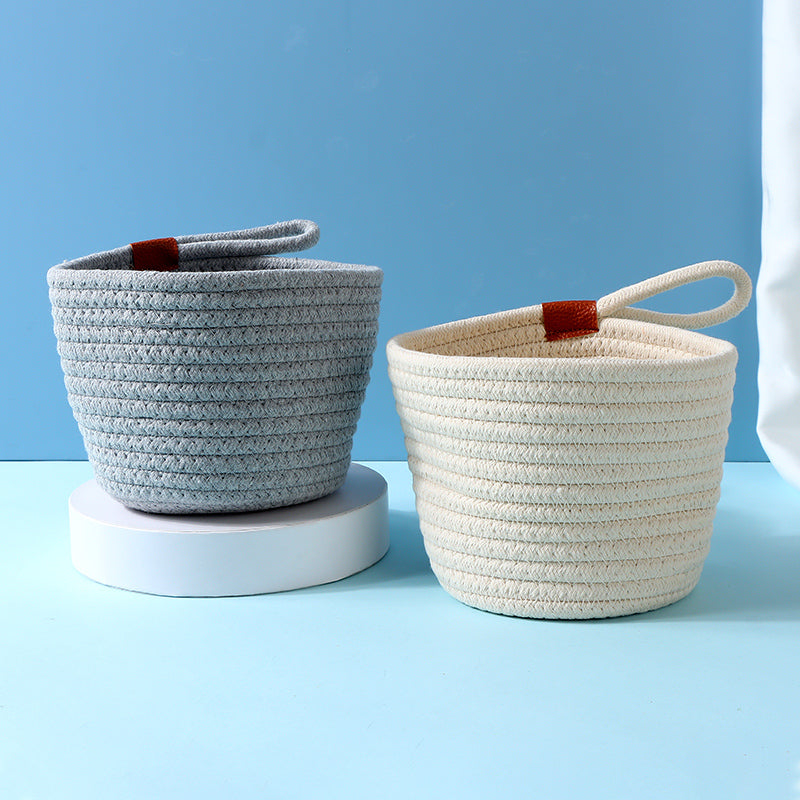 Small Cotton Rope Hanging Cloth Storage Bucket