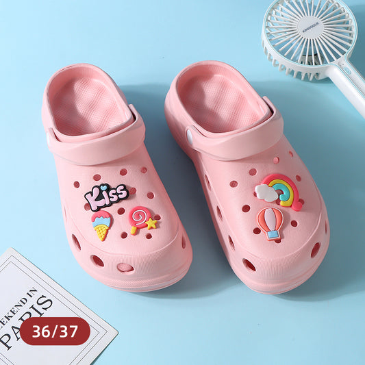 Trendy Thick Sole Sandals for Ladies (Pink 36/37)