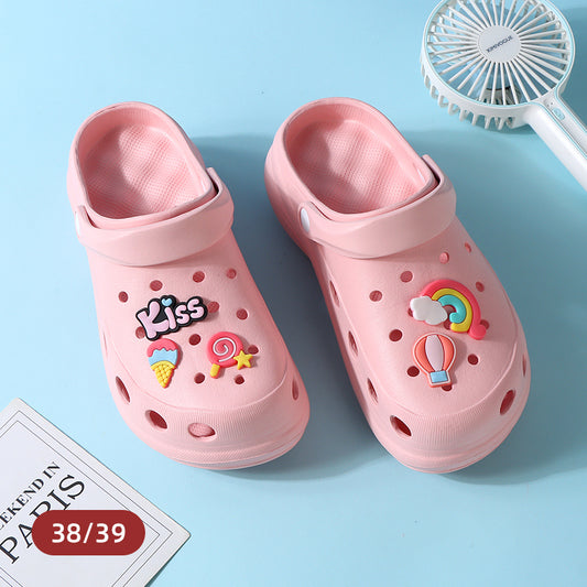 Trendy Thick Sole Sandals for Ladies (Pink 38/39)