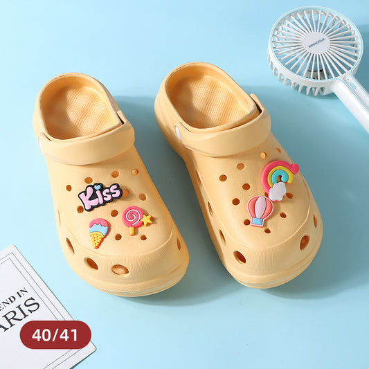 Trendy Thick Sole Sandals for Ladies (Yellow 40/41)