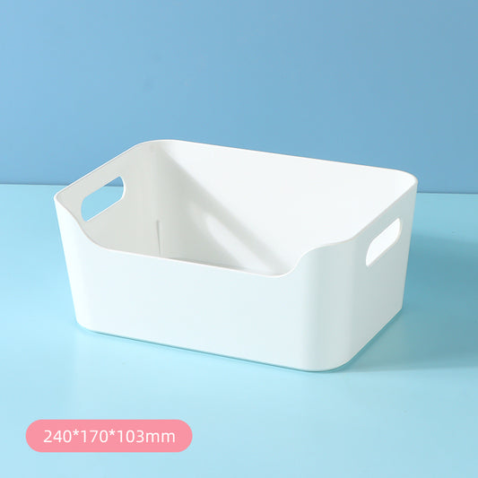 Simple Small Plastic Storage Basket (White)
