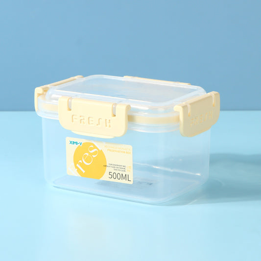 500ML/16.9fl.oz. Rectangular Plastic Preservation Box JH004 (Yellow)