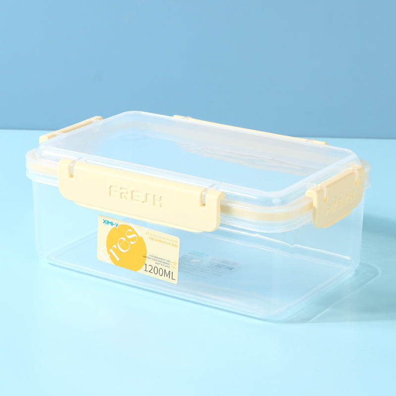 1200ML/40.5fl.oz. Rectangular Plastic Preservation Box JH005 (Yellow)