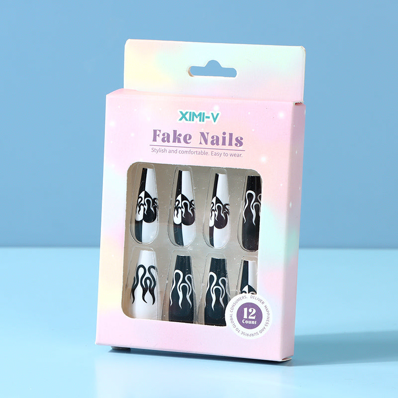 Painted Long Fake Nails 12 Count 12#