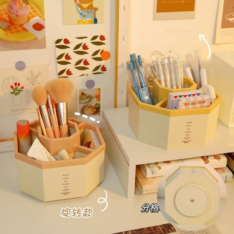 Five Compartments Rotating Pen Holder