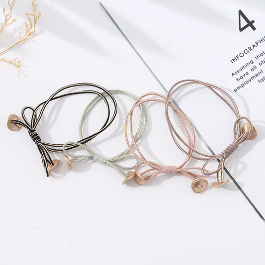 Dual-Color Shiny Bow Knot Hair Tie (1 Pair)