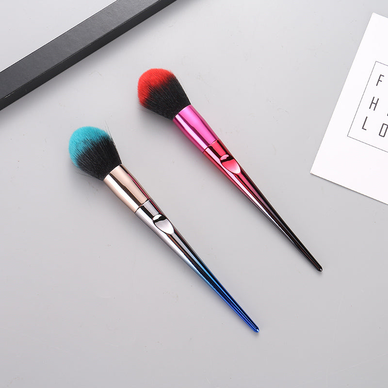 Electroplated Gradient Color Series Blusher Brush With Pointed Handle