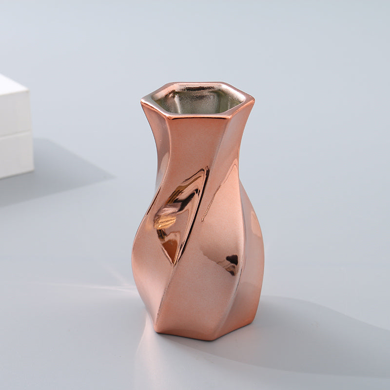 Sleek Design Vase (Rose Gold)