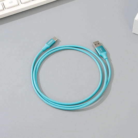 Solid Color USB Type-C Cable (Fluorescent Blue)