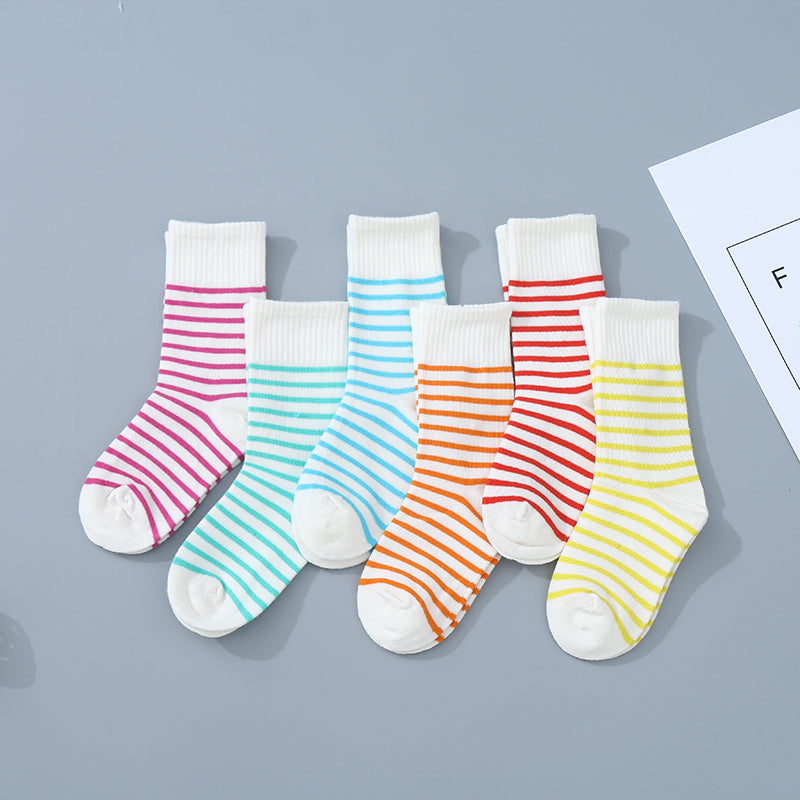 Trendy Colors Bright Stripes Socks for Children (Ages 6-8) (1 Pair)