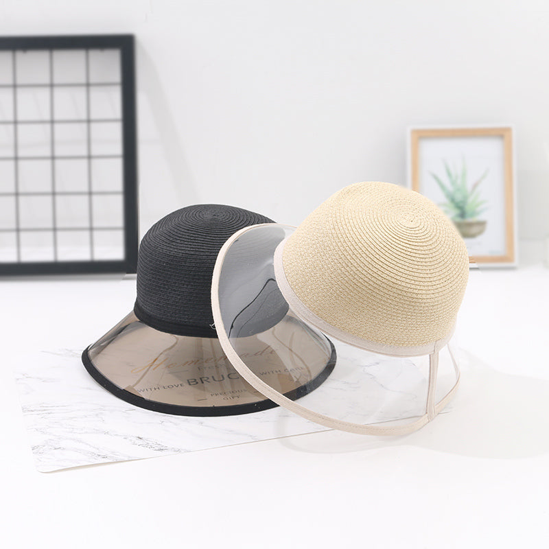 Kawaii Anti-Dust Face Shield Sun Hat for Kids & Adults | UV Protection Summer Hat with Transparent Visor