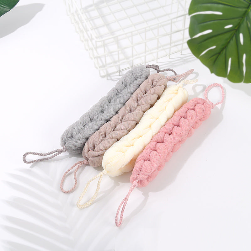 Solid Color Bath Body Scrubber Strip (2 Pcs)