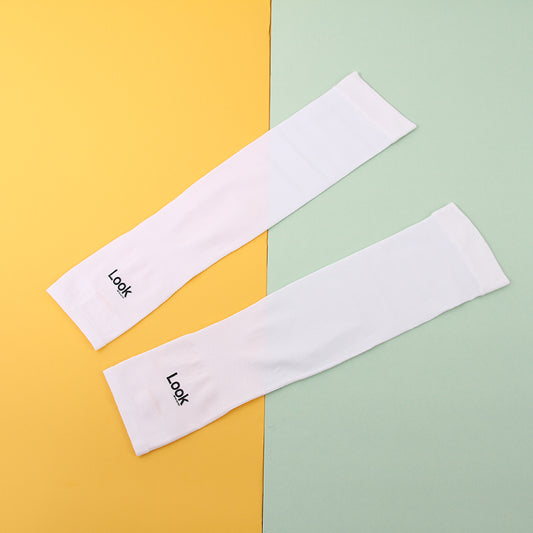 Letters Print Anti-Mosquito Cooling Arm Sleeves (White)