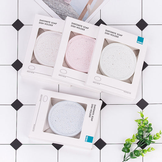 Diatomite Round Soap Dish Holder