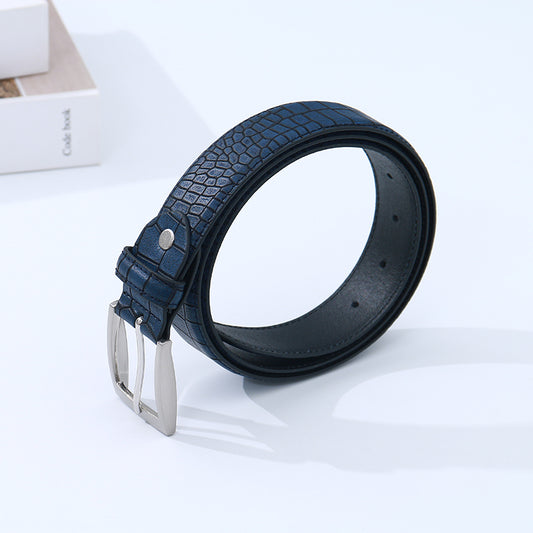 Men’s Stone Pattern Belt – Royal Blue