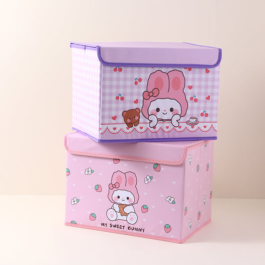 Large rabbit print storage box