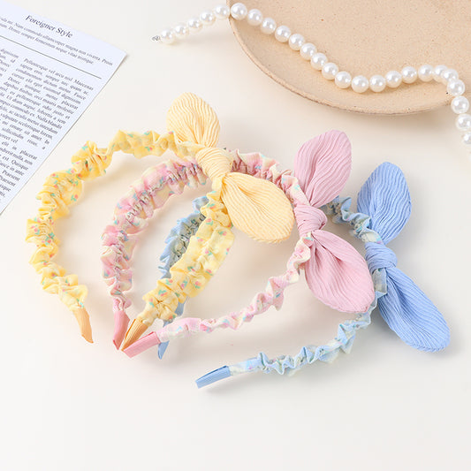 Korean textured rabbit ear hair hoop