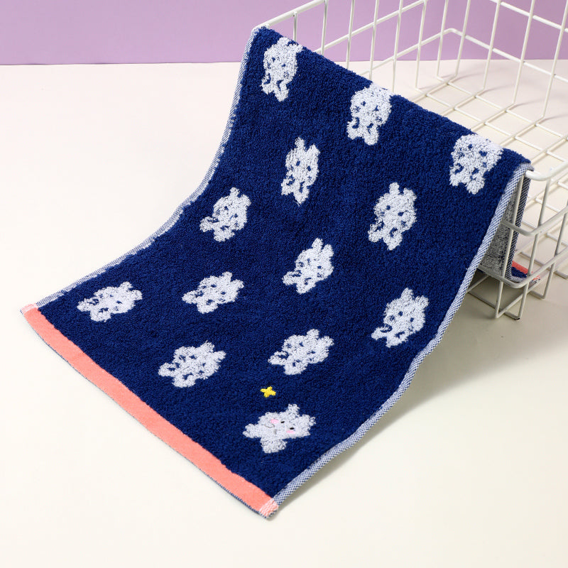 Yarn-Dyed Rabbit Towel (S) (Dark Blue)