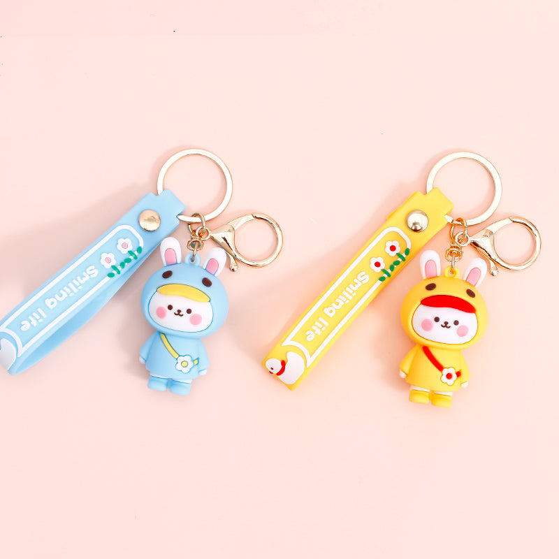Flower Duckling Bunny Keychain
