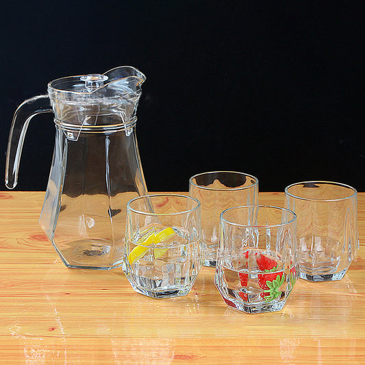 Water Pattern Nordic Hexagonal Kettle with 4 Cups