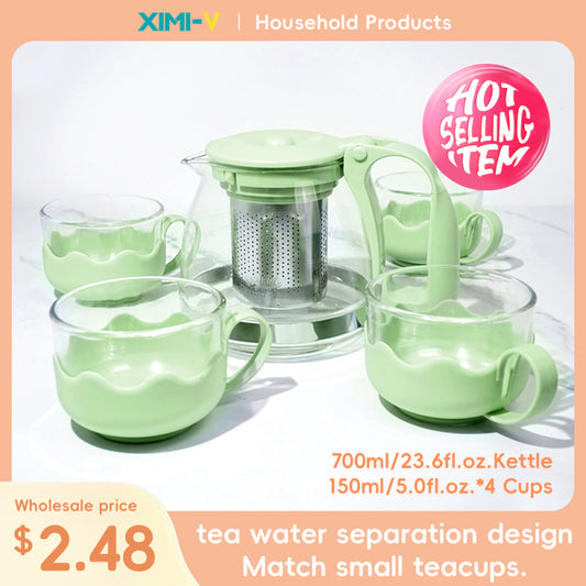 Classic Kettle & Cups Set 5 PCS (Green)