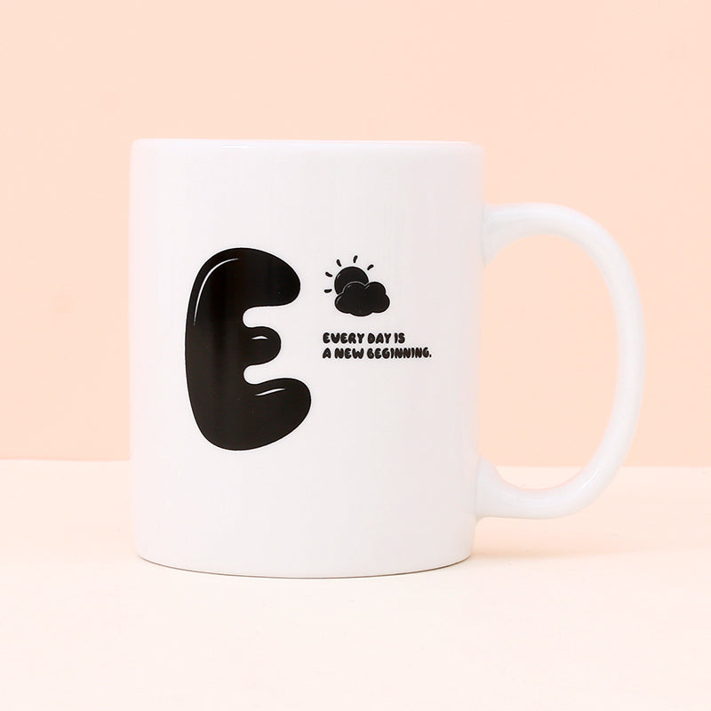 350ml/11.8fl.oz. Letter Series E Basic Ceramic Cup (White)