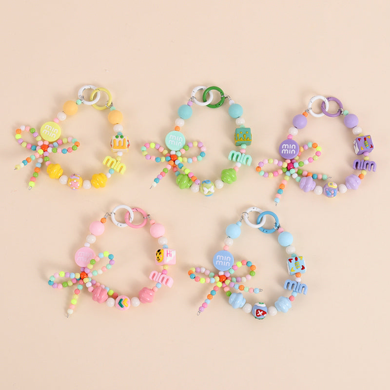 Spring and Summer New Decorative Beaded Keychain #24