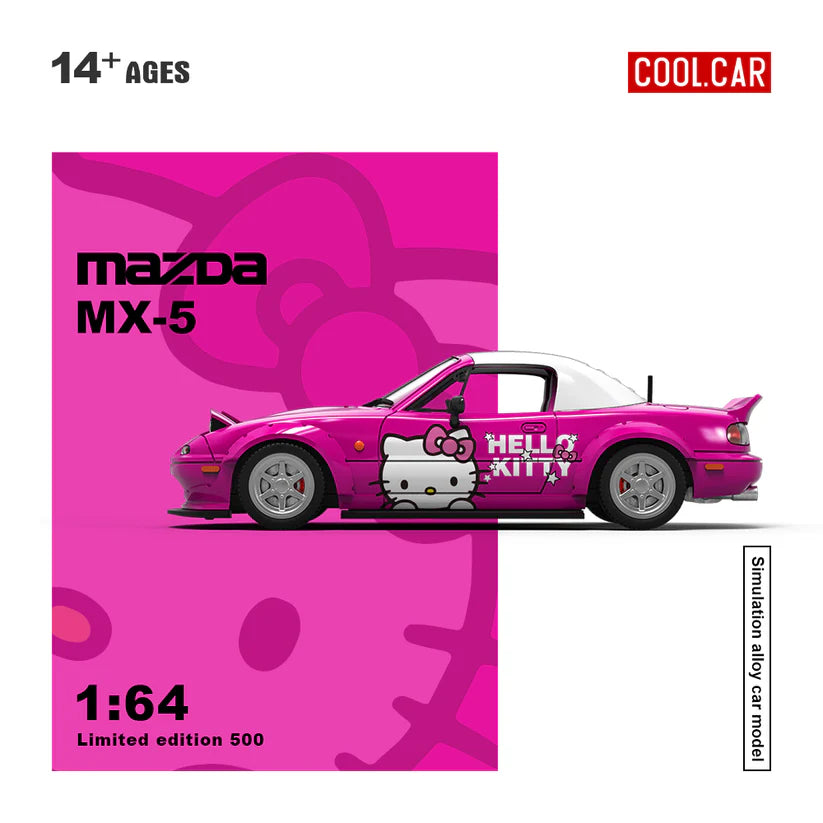 Cool Car 1:64 Scale Mazda MX-5 Hello Kitty Diecast Model Car – Limited Edition 500 | Premium Alloy Collectible Miniature Car