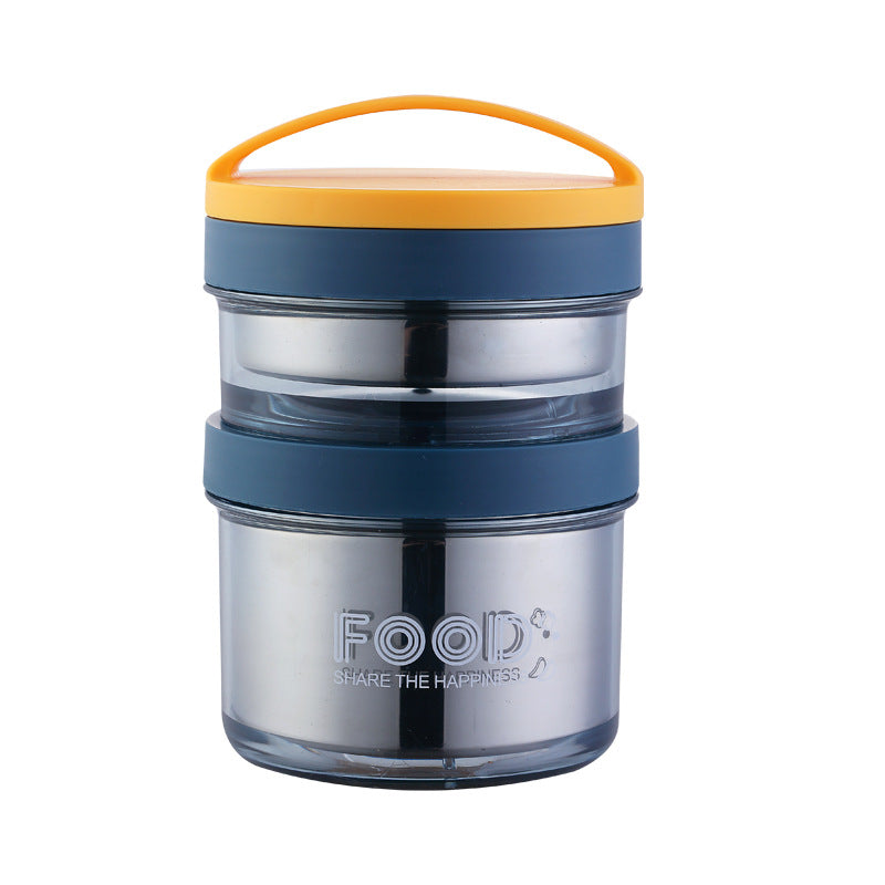 stainless steel single and double layer portable soup cup can be heated by electric furnace, can be water-proof and heat-insulated, sealed student lunch box
