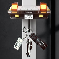 TRUENO AE86 Car-Shaped Wall Key Holder with LED Headlights | Decorative Key Organizer Hook | Retro JDM Anime Inspired Key Rack for Home & Office