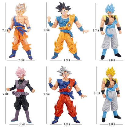 Dragon Ball Z PVC Action Figure Set of 6 – Goku, Ultra Instinct Goku, Super Saiyan Goku, Goku Black Rose, Gogeta Super Saiyan & Super Saiyan Blue Collectible Anime Figures | DBZ Mini Statue Toy for Kids, Gamers & Collectors