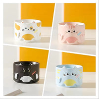 Kawaii Cat Face Ceramic Mug – Cute Cartoon Coffee & Tea Mug | Stackable Aesthetic Mug for Home & Office