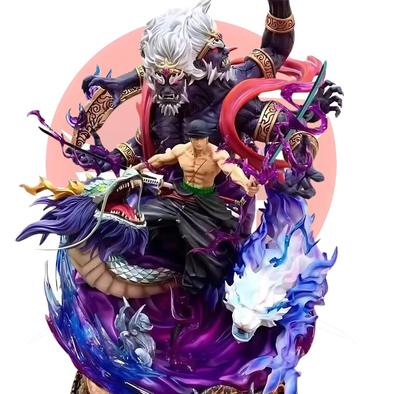 One Piece Roronoa Zoro vs Asura Battle Resin Statue – Premium Anime Collectible Figure with Dragon & Demon Effect | Large PVC Action Figure | Manga & Anime Display Model for Collectors