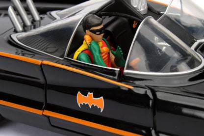Jada Toys DC Comics Batman Classic TV Series Batmobile with Batman Figure Diecast Collection Set B 1:32 Scale | Official Licensed Metal Model Car & Collectible Action Figure