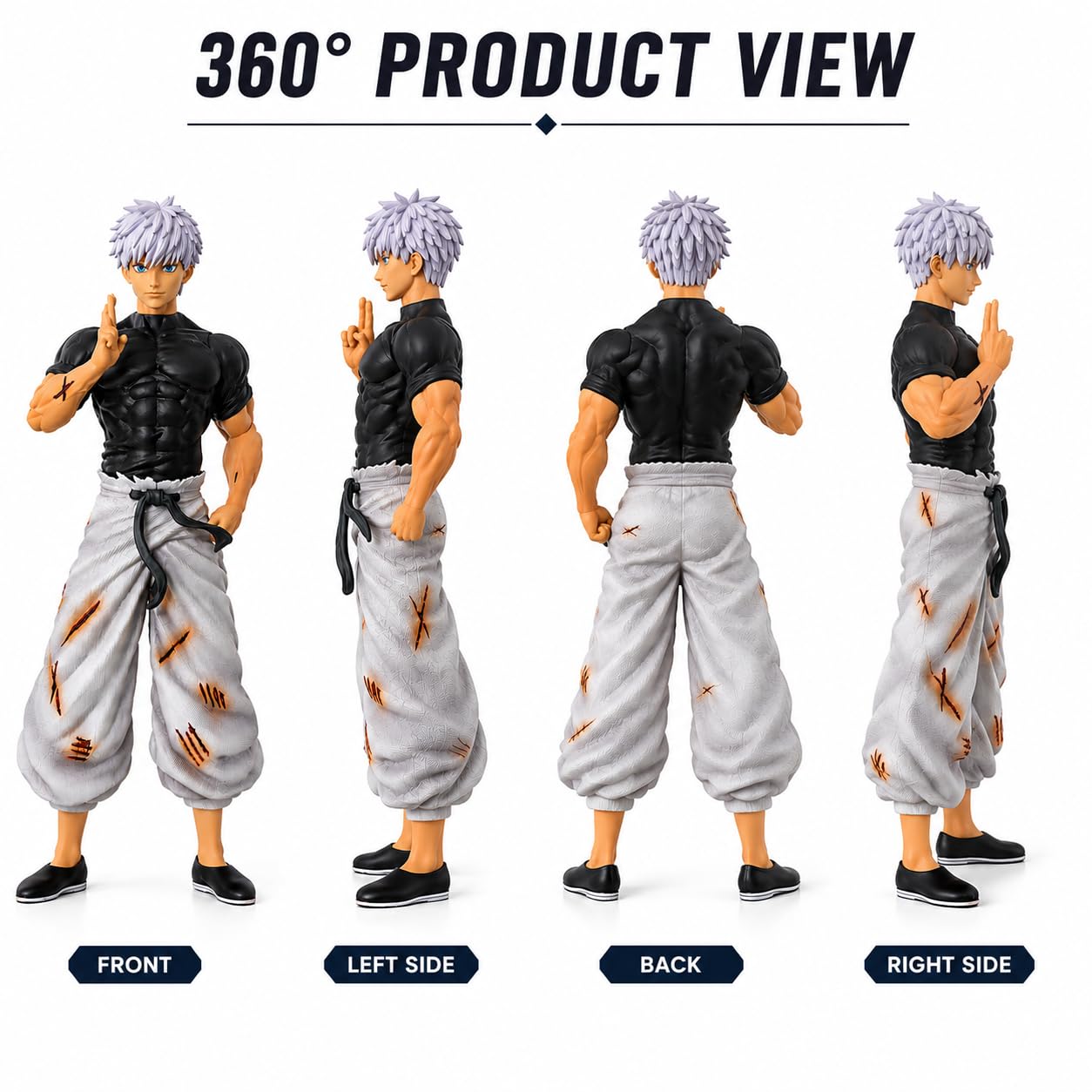 Jujutsu Kaisen Gojo Satoru Action Figure 23CM | Interchangeable Face Version | Anime PVC Collectible Statue | Gojo Figure for Desk, Home & Gifts