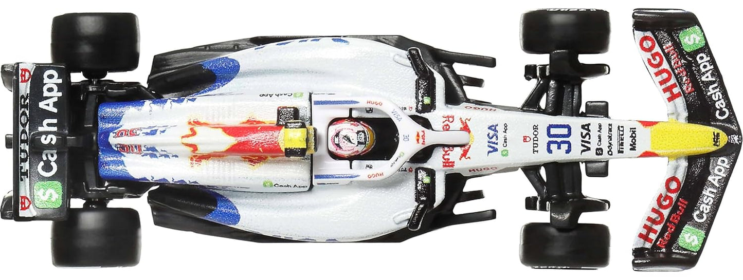 Hot Wheels Premium 2025 F1 Visa Cash App RB Formula One Team Car #30 – 1:64 Diecast Metal Model with Real Riders