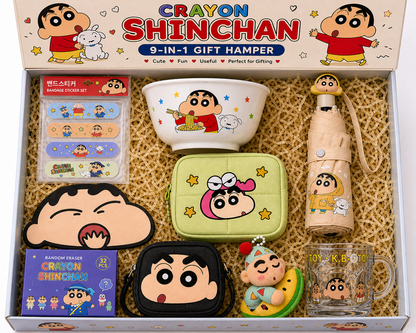 Crayon Shinchan 9-in-1 Ultimate Gift Hamper – Cute, Fun & Everyday Essentials Combo