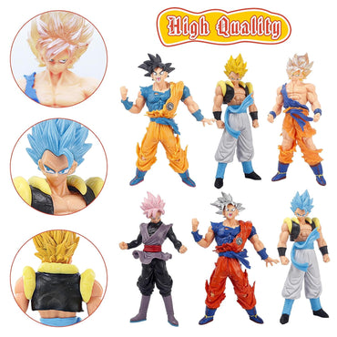 Dragon Ball Z PVC Action Figure Set of 6 – Goku, Ultra Instinct Goku, Super Saiyan Goku, Goku Black Rose, Gogeta Super Saiyan & Super Saiyan Blue Collectible Anime Figures | DBZ Mini Statue Toy for Kids, Gamers & Collectors