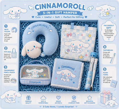 Cinnamoroll Premium Daily Essentials 5-in-1 Kawaii Gift Hamper Set