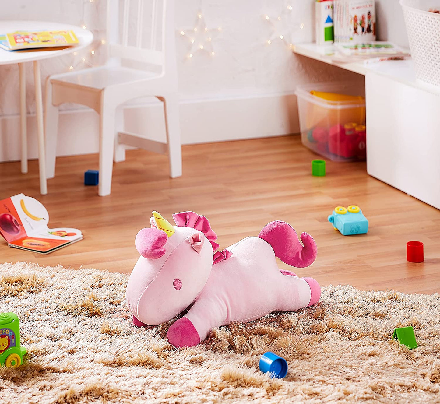 UNICORN SOFT TOY CUM CUSHION PINK (23CM)
