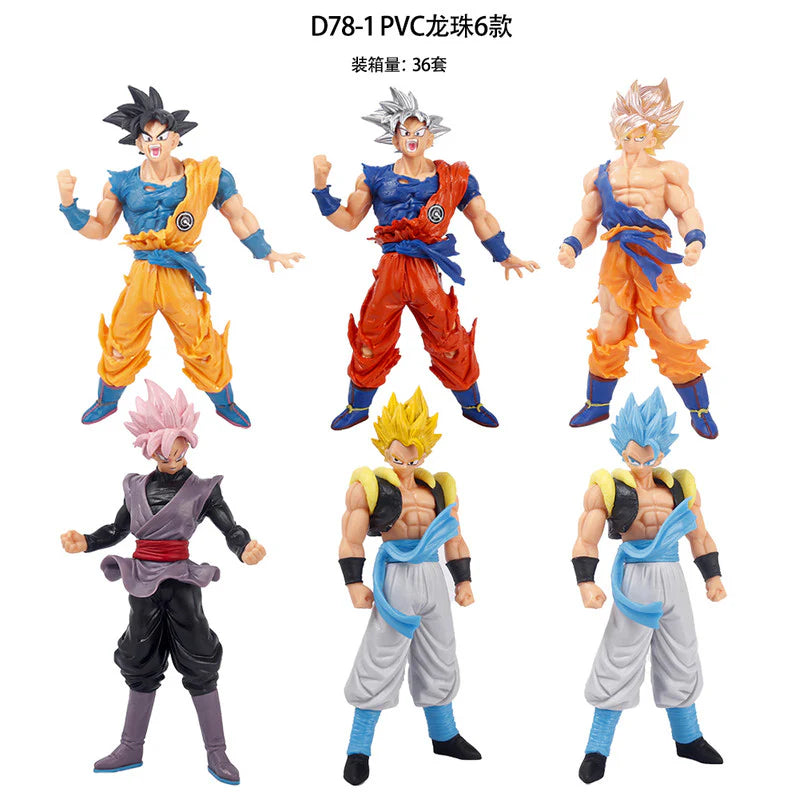 Dragon Ball Z PVC Action Figure Set of 6 – Goku, Ultra Instinct Goku, Super Saiyan Goku, Goku Black Rose, Gogeta Super Saiyan & Super Saiyan Blue Collectible Anime Figures | DBZ Mini Statue Toy for Kids, Gamers & Collectors