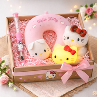 Hello Kitty Cute Essentials Gift Hamper – Sanrio Gift Set with Toothbrush, Neck Pillow, Scrunchie & Night Light