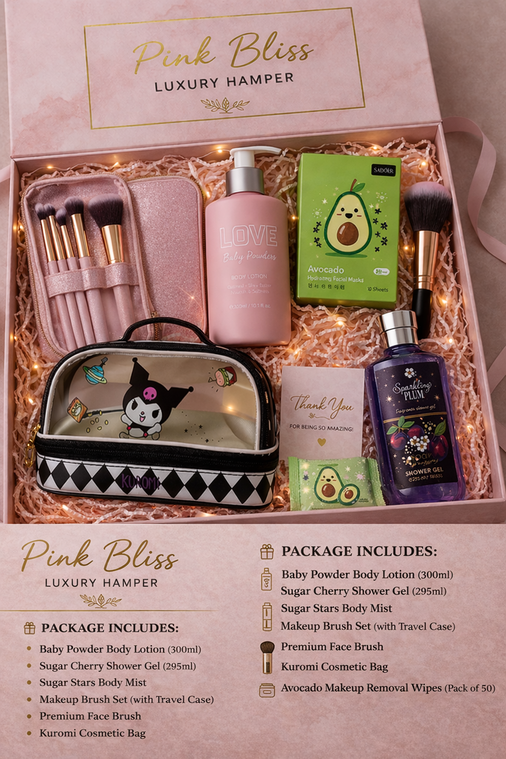 Pink Bliss Deluxe Beauty Hamper – Complete Self-Care & Glow Kit for Gifting & Personal Indulgence