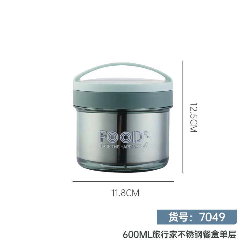stainless steel single and double layer portable soup cup can be heated by electric furnace, can be water-proof and heat-insulated, sealed student lunch box