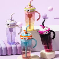 Kawaii Eyes Large Capacity Straw Bottle – 1200ml