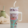 Labubu & One Piece Tumbler with  Steel Straw – 1200ml